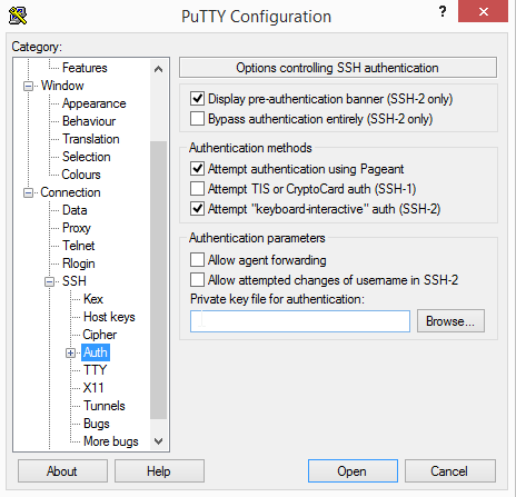 putty ssh key setup